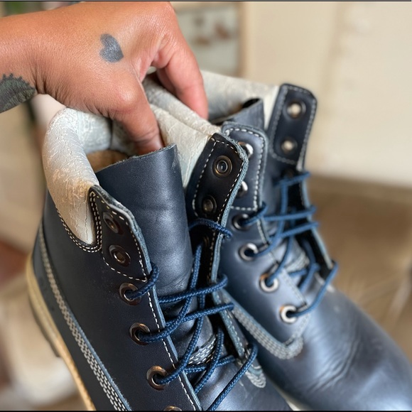 Blue Leather Timberlands, size 6 Men’s - Picture 4 of 8